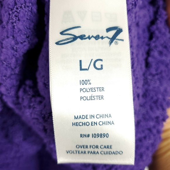 Seven 7 Womens Popcorn Chenille Sweater Size L Purple Long Sleeve Crew Neck New - Picture 7 of 11